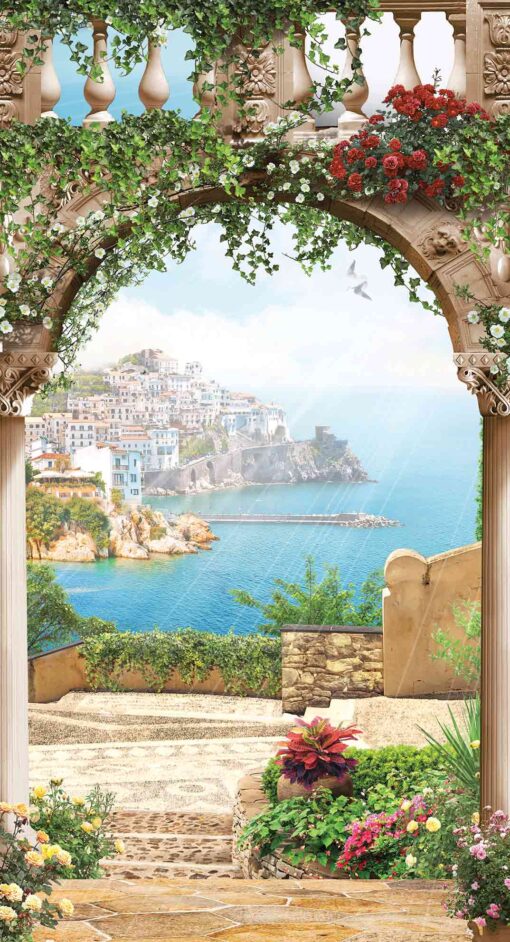 Greek Island Balcony Wallmural M847 - Image 2