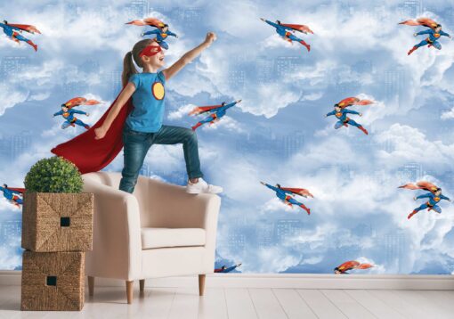 In The Clouds Superman Wallpaper