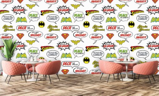 SUPERHERO STICKERS WALLPAPER