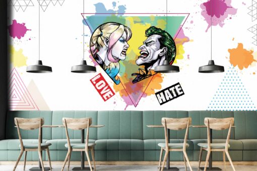 THE JOKER LOVE & HATE WALLMURAL