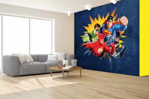 JUSTICE LEAGUE SUPERHEROES KABOOM WALLMURAL