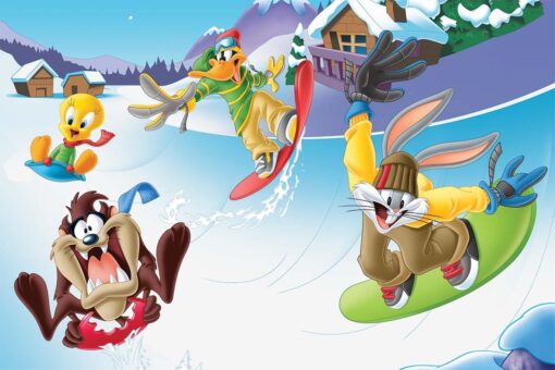 WB2168 LOONEY TUNES WALLPAPER - IN SNOW LOONEY TUNES WALLPAPER - IN SNOW