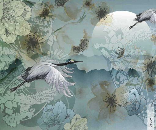 Amazon Night Cranes Wallmural - Image 2