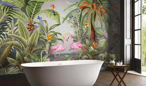 Amazon Flamingo Love Wallmural - A319