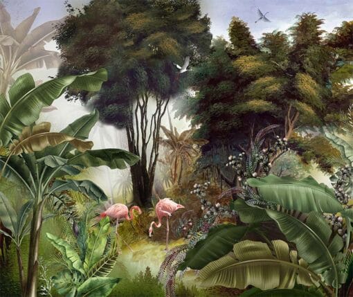 Amazon Pink Flamingoes Jungle - A307 - Image 2