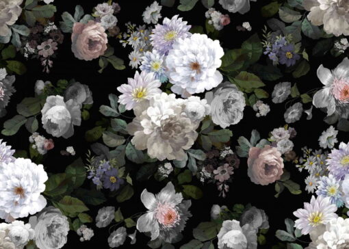 The Black Bouquet Floral Mural - Image 2