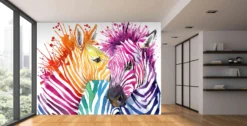 The Colourful Zebras Wallpaper