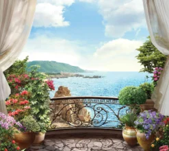Alternative view of Italian Balcony Wallpaper Wallmural