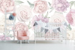 Humpty On Wall Classic Colour Peonies and roses Wallpaper Room1 1 Peonies & Roses Wallpaper Peonies & Roses Wallpaper