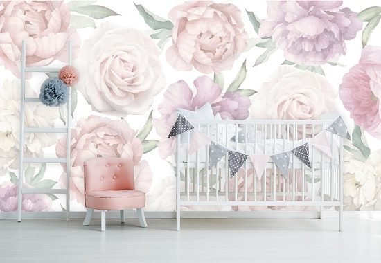 Humpty On Wall Classic Colour Peonies and roses Wallpaper Room1 1 Peonies & Roses Wallpaper Peonies & Roses Wallpaper