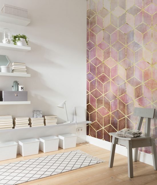 Rosepink Geometric Room Premium Murals - Rossa Mosaic Premium Murals - Rossa Mosaic