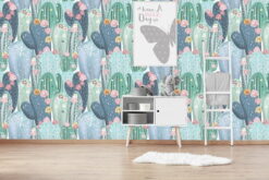 Vintage Cactus Flowers Room 2 Vintage Cactuses with Flowers Wallpaper Vintage Cactuses with Flowers Wallpaper