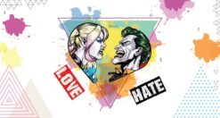 WB2065 525x280h THE JOKER LOVE & HATE WALLMURAL THE JOKER LOVE & HATE WALLMURAL