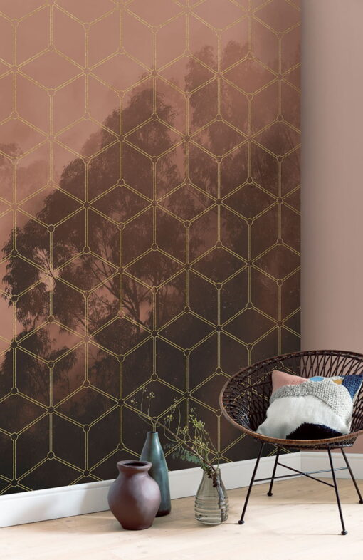 Golden Grid Wallmural ( 200 x 250 cm)