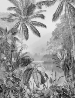 R2 008 1576842575 Lac Tropical Black & White Wallmural ( 200 x 270 cm) Lac Tropical Black & White Wallmural ( 200 x 270 cm)