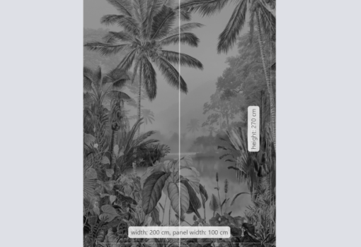 Lac Tropical Black & White Wallmural ( 200 x 270 cm) - Image 4