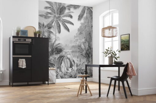 Lac Tropical Black & White Wallmural ( 200 x 270 cm)