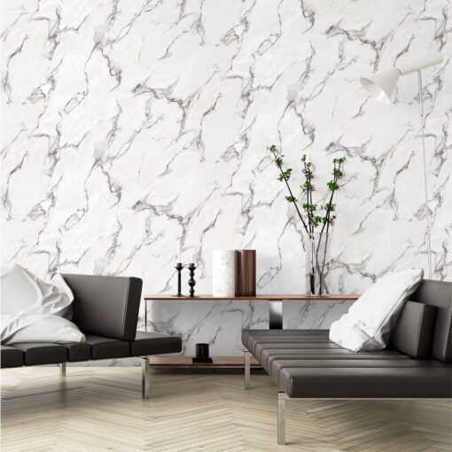 Marble Design Wallpaper Black, White- Jumbo Roll 16.5 sq mtr - Image 2