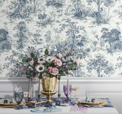 Wallpaper with Interesting Texture and Colors Blue- Jumbo Roll 16.5 sq mtr - Image 3