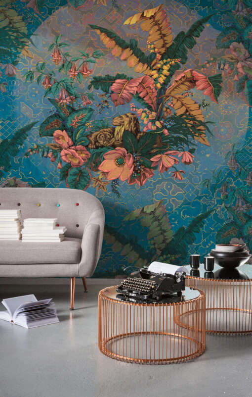 Orient Bleu Wallpaper Wallmural