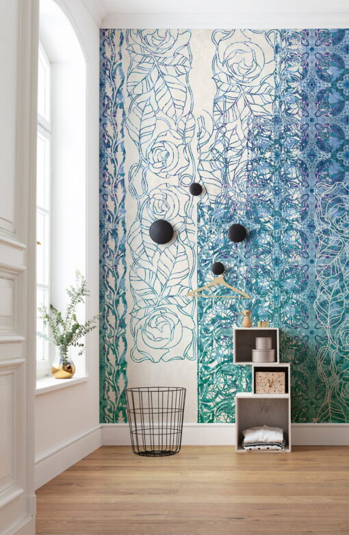 Art Nouveau Bleu Wallmural ( 250 x 280 cm)