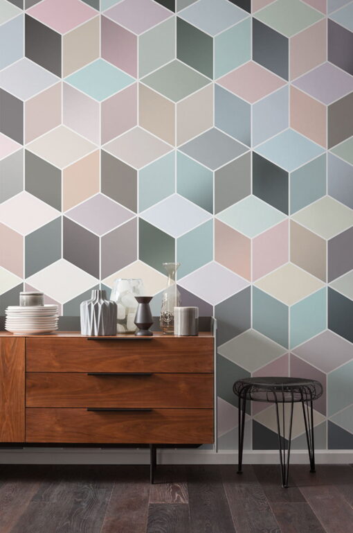 Cubes Pastel Wallmural ( 200 x 250 cm)