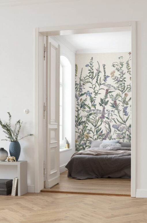 Flowering Herbs Wallmural ( 200 x 250 cm)