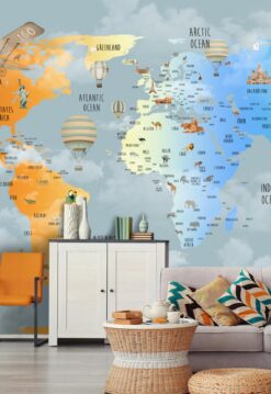 evershinewalls Colorful Kids World Map3 Colorful Kids World Map Wallmural Colorful Kids World Map Wallmural