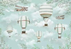 evershinewalls HotAirBalloonsKidsWallpaper2 HotAir Balloons Kids Wallpaper Wallmural HotAir Balloons Kids Wallpaper Wallmural