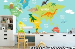 evershinewalls Kids Map Wallpaper3 Dino Kids Map Wallpaper Wallmural Dino Kids Map Wallpaper Wallmural