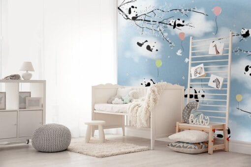 evershinewalls Lazy Pandas Spring Weather Lazy Pandas Spring Weather Wallmural Lazy Pandas Spring Weather Wallmural