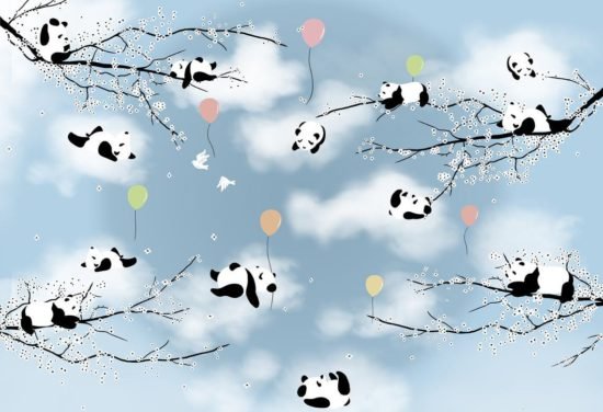 evershinewalls Lazy Pandas Spring Weather2 Lazy Pandas Spring Weather Wallmural Lazy Pandas Spring Weather Wallmural
