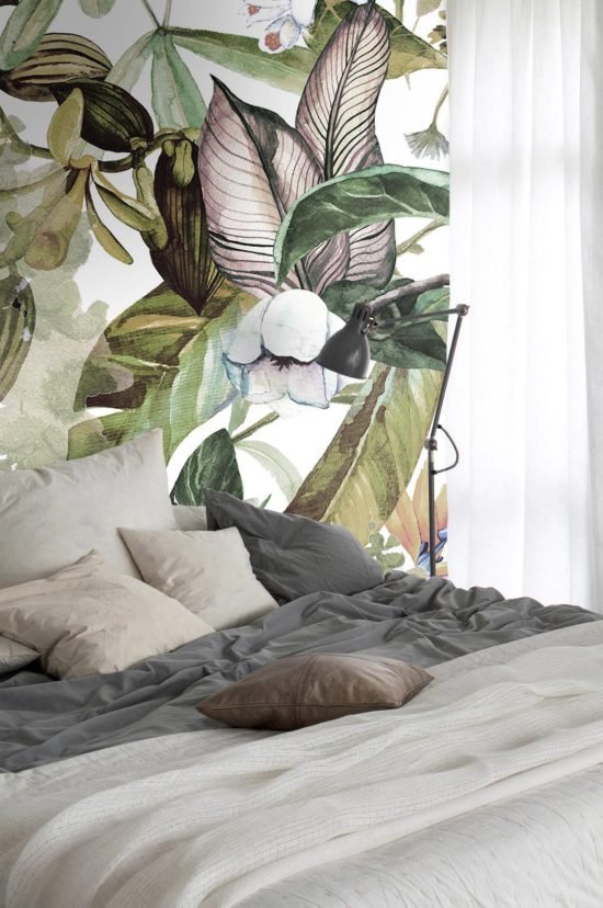 evershinewalls Tropical Leaves And Flowers3 Tropical Leaves And Flowers Wallmural Tropical Leaves And Flowers Wallmural