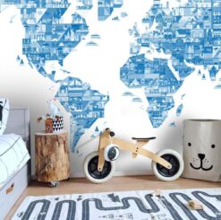 evershinewalls WhiteBackgroundBlueWorldMap White Background Blue World Map Wallmural White Background Blue World Map Wallmural