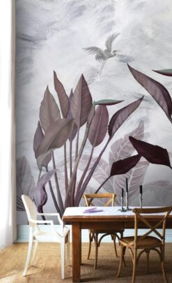 evershinewalls bananatressandcranebird2 Banana Trees & Crane Mural Banana Trees & Crane Mural