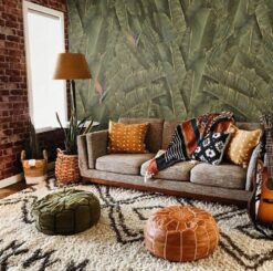 evershinewalls darkgreenbananaleaves4 Dark Green Banana Leaves Wallmural Dark Green Banana Leaves Wallmural