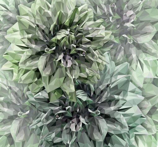 Emerald Flowers Wallmural (300 x 280) - Image 2