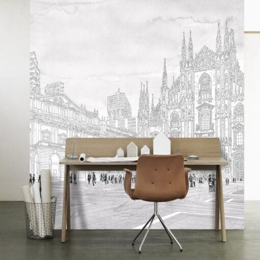 Brussels City Silhouette Design Wallpaper Wallmural - Image 4