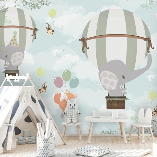 Cartoon Animals Nursery Wallpaper Wallmural