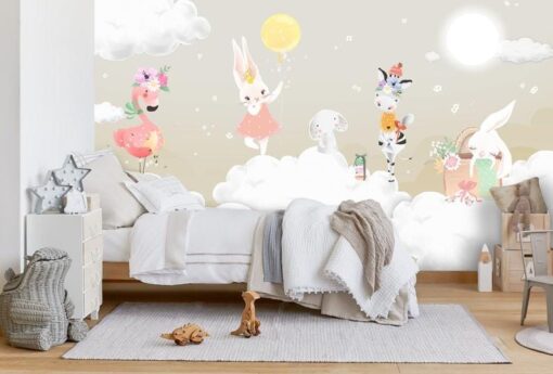 Flowery Cute Animals Wallpaper Wallmural - Image 2