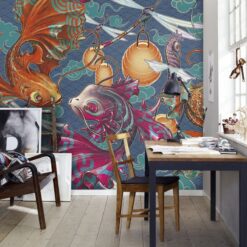 Koi Fish Wallpaper Asian Design4 Koi Fish Wallpaper Asian Design Wallpaper Wallmural Koi Fish Wallpaper Asian Design Wallpaper Wallmural