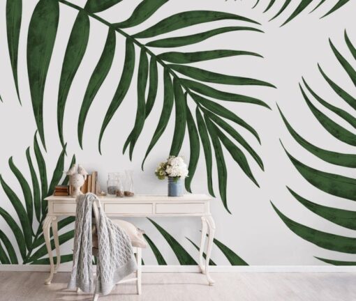 Palm Tropical Leaves Wallpaper Wallmural