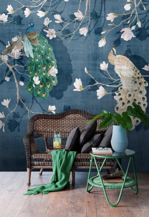 Stylish Peacock Wallpaper Floral Wallmural - Image 5