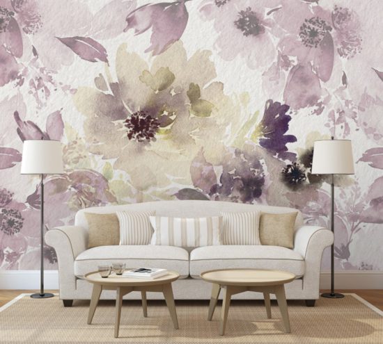 Watercolor Effect Flowers Wallpaper Watercolour Flowers Wallpaper Wallmural Watercolour Flowers Wallpaper Wallmural