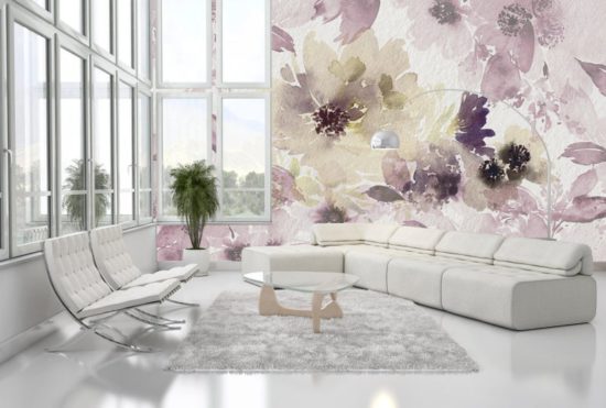 Watercolor Effect Flowers Wallpaper4 Watercolour Flowers Wallpaper Wallmural Watercolour Flowers Wallpaper Wallmural