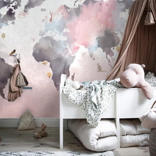 Watercolor Effect Map Wallpaper Wallmural - Image 5