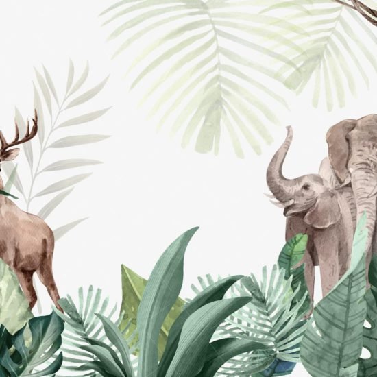 Tropical Elephants Tropic Elephants & Deer Mural Tropic Elephants & Deer Mural