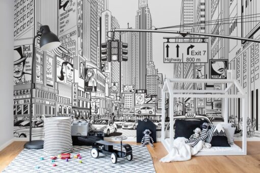 Cartoon City Mural - Premium