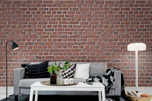 Brick Wall Mural - Red - Premium