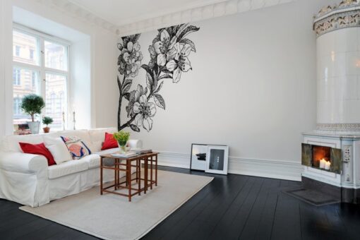 Springtime, black&white Wallmural - Premium - Image 4